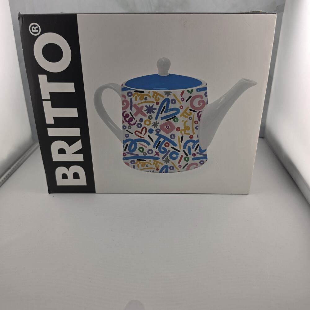 Romero Britto Bone China Coffee and Tea Pot from the "New Day" Set